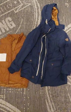 Kinder Parka mit ausnehmbaren Weste Grösse 111-128 dunkelbla