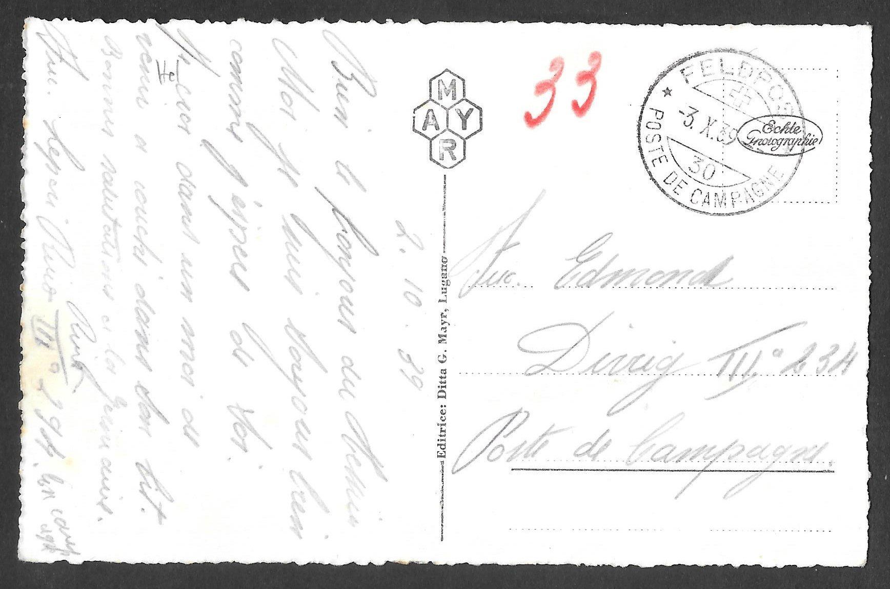 Cartoline postali: Tesserete Panorama generale Feldpoststempel – Usato da Olten venduto da clotaldi 1