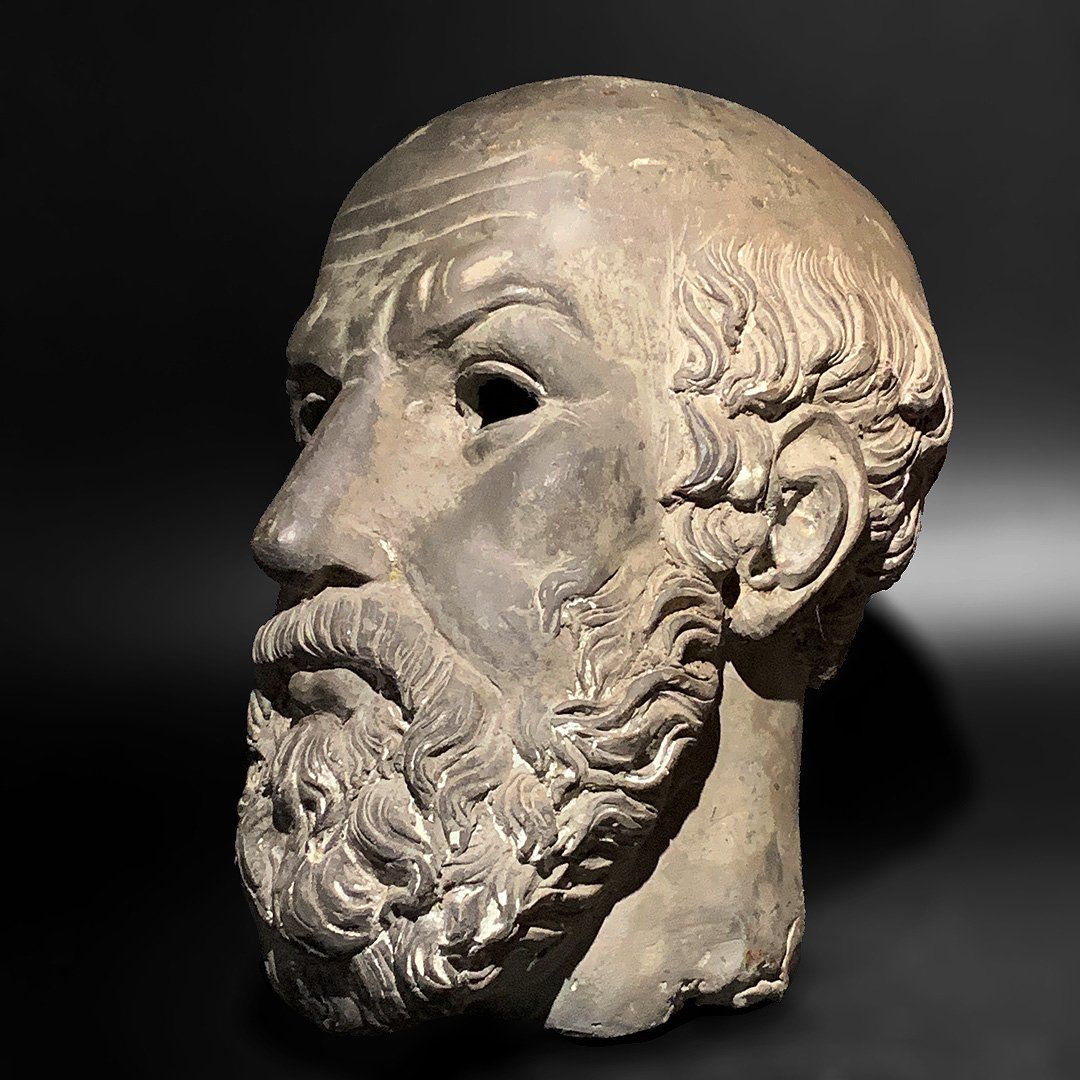 Sculture & Statue: Antiker Bronzekopf des Aischylos – Usato da Luzern venduto da Eukalyptus 2