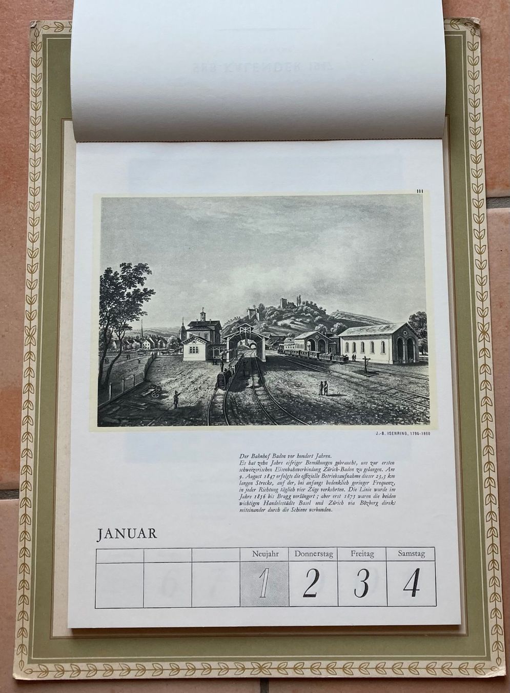 Calendari: Calendrier 100 Jahre Schweizer Eisenbahnen 1947 – Usato da Versoix venduto da Decapod 1