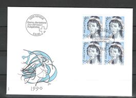 CH FDC VIERERBLOCK 1990