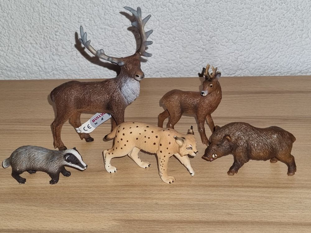 6-tlg. Waldtiere Figuren Set – Realistische Miniatur-Tiere Aus PVC – Hirsch, Fuchs, Eichhörnchen & Mehr
