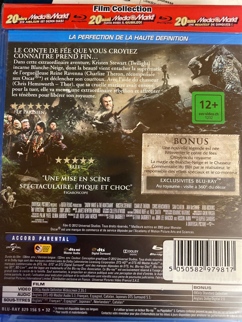 Tous les DVDs: Blanche Neige et le Chasseur - Blu-ray neuf – Neuf avec emballage d'origine à Le Brassus par cinema13 1
