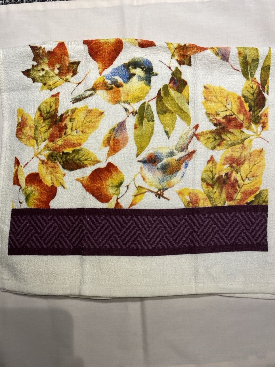 Tutte le decorazioni: 2 Autumn Bird Towels, Fall Table  new – Nuovo e nell'imballaggio originale da Buttikon SZ venduto da Maxwelltime 2