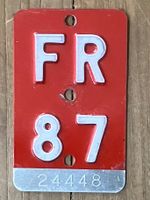 FR 87 - VELONUMMER - FAHRRADSCHILD - PLAQUE DE VELO - FR 87