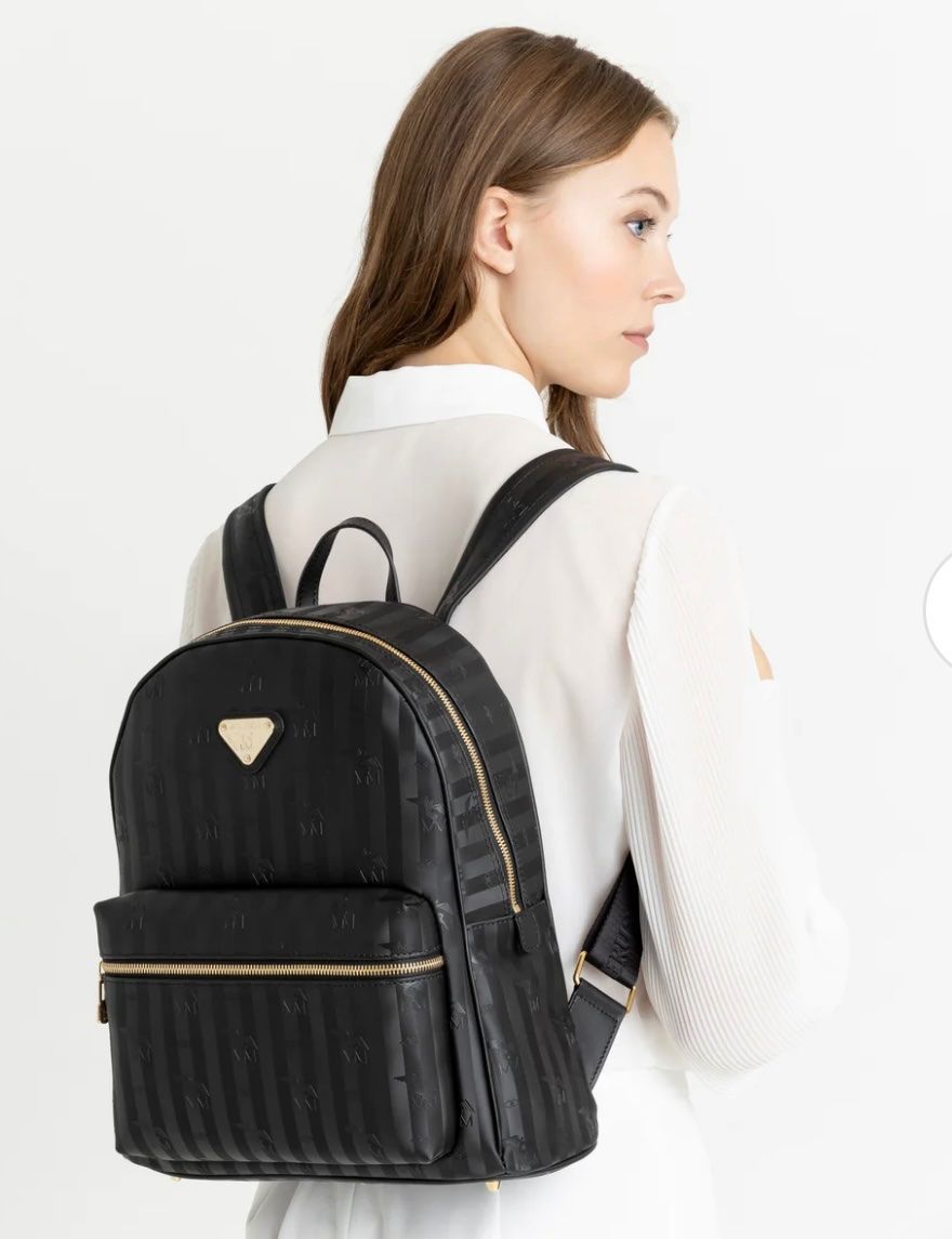 Maison Mollerus Zaini: Rucksack MAISON MOLLERUS classic schwarz/gold – Nuovo (secondo la descrizione) da Adliswil venduto da atram57 1