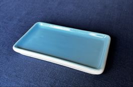 Butterplatte blau von Rössler, 1950-1960er Jahre