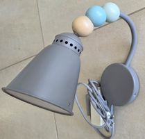 Wandleuchte grau mit Holzkugeln Kinderzimmer Lampe
