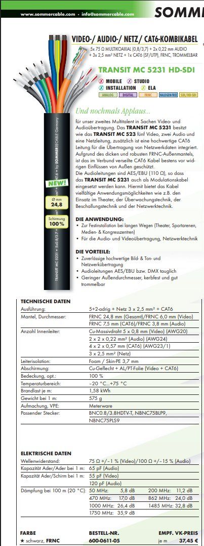 Cavi: Multicore Sommer Cable inkl. Flightcase / 70 Meter – Usato da Oberuzwil venduto da MusicMinimax 8