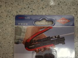 KNIPEX 97 40 20 SB Kompressionstool für Koax-Stecker, neu