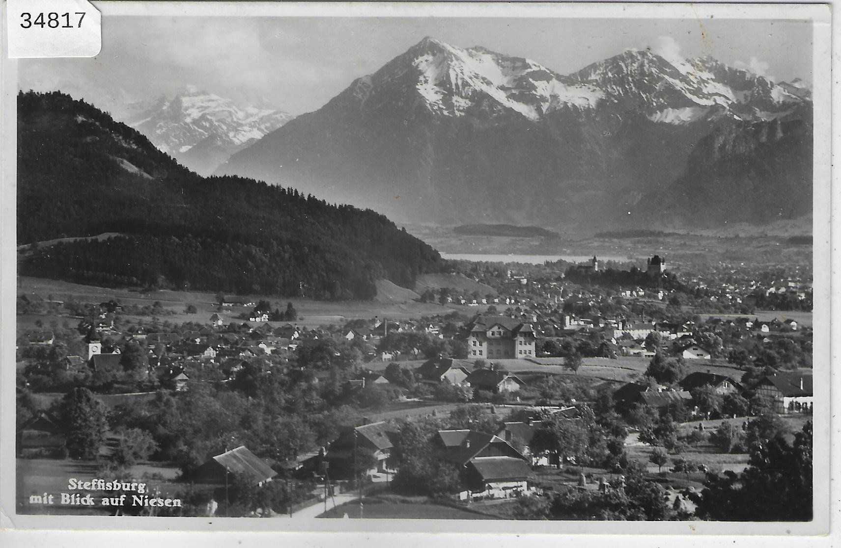 Cartoline postali: Steffisburg mit Blick auf Niesen – Usato da Ettingen venduto da Kartenplanet