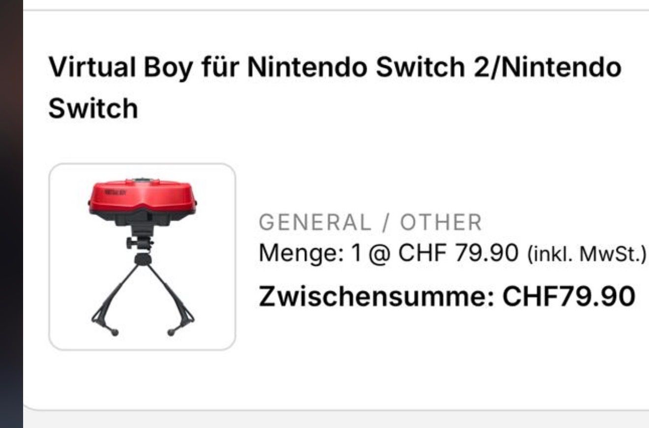 Nintendo Konsolen: Virtual Boy für Nintendo Switch 2 / Nintendo Switch – Neu (gemäss Beschreibung) aus Schaffhausen von matre1 1