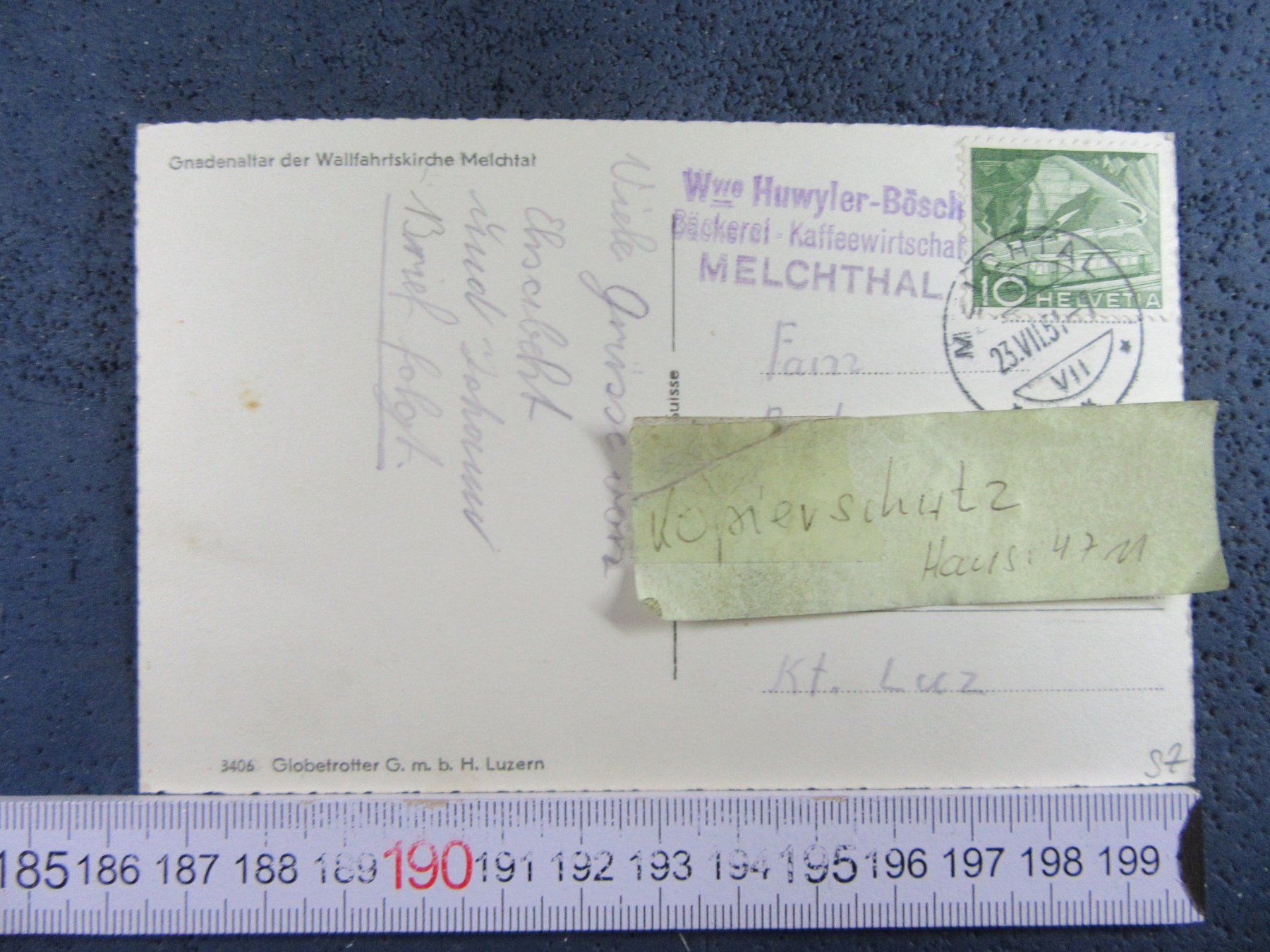Ansichtskarten: MELCHTAL 1951 SZ AK GNADELALTAR WALLFAHRTSKIRCHE – Gebraucht aus Ettingen von Hausi4711 2