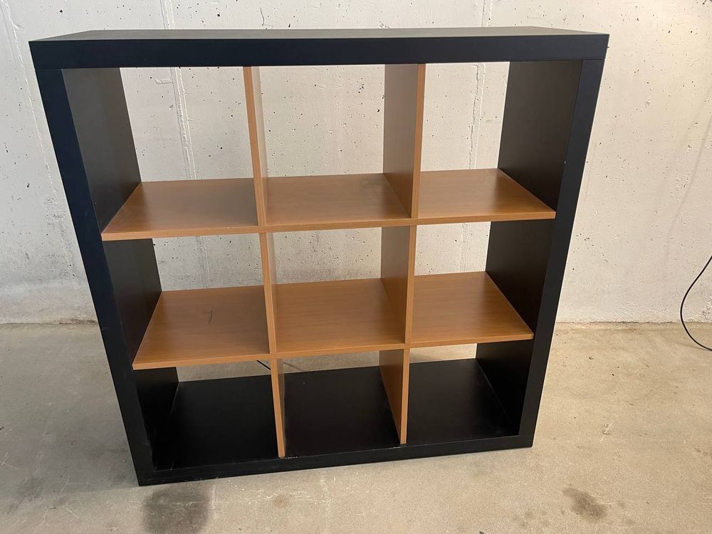 Regal Kallax schwarz / Buche, 115 x 115 x 39 cm, gebraucht Kaufen auf