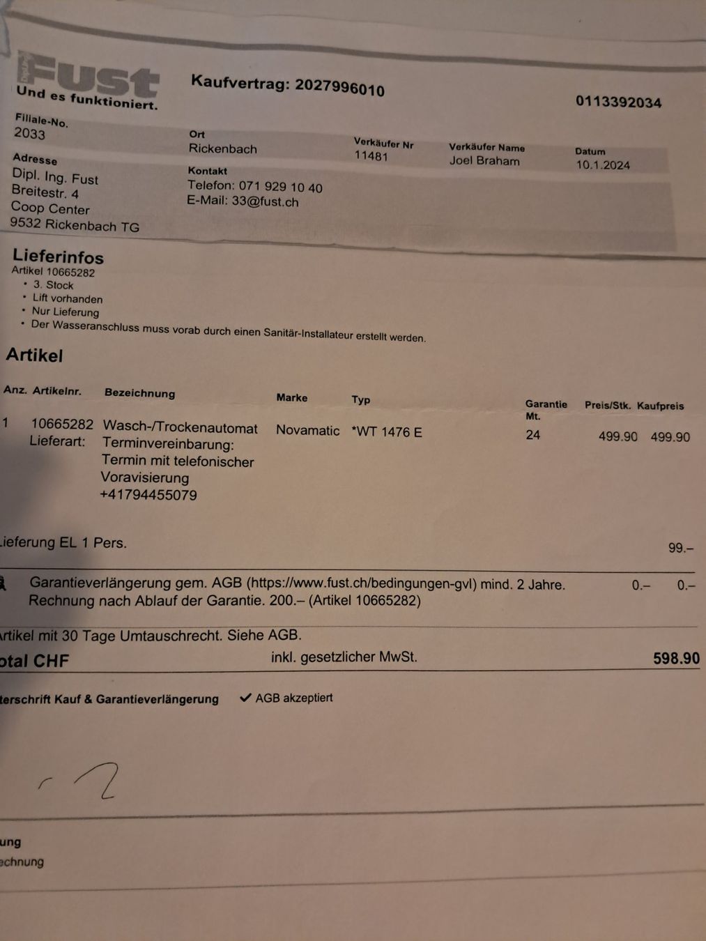 Fust Lavatrici: Waschmaschine neuwertig – Usato da Bütschwil venduto da brigitta22 2