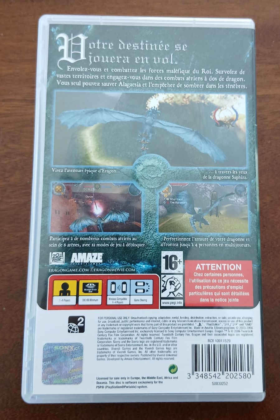 Sony Giochi: jeux psp  eragon – Usato da Romont FR venduto da 777.gameur.game.boy 1