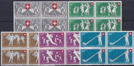 1951, Pro Patria B52-B55 Viererblöcke */**: Kat: 80.-+