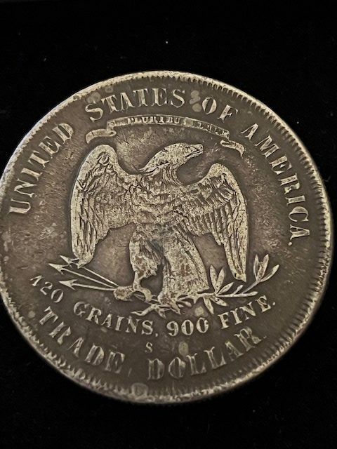 Tutti le monete: Pièce de 1 dollar US Trade 1877 argent – Usato da Cressier NE venduto da Gibb22
