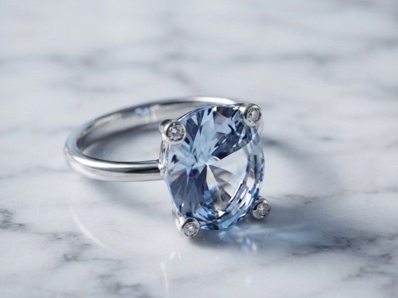 Anelli: Eleganter Silber 925 Aquamarin Ring - Neu – Nuovo e nell'imballaggio originale da Uetikon am See venduto da Coralreef 2