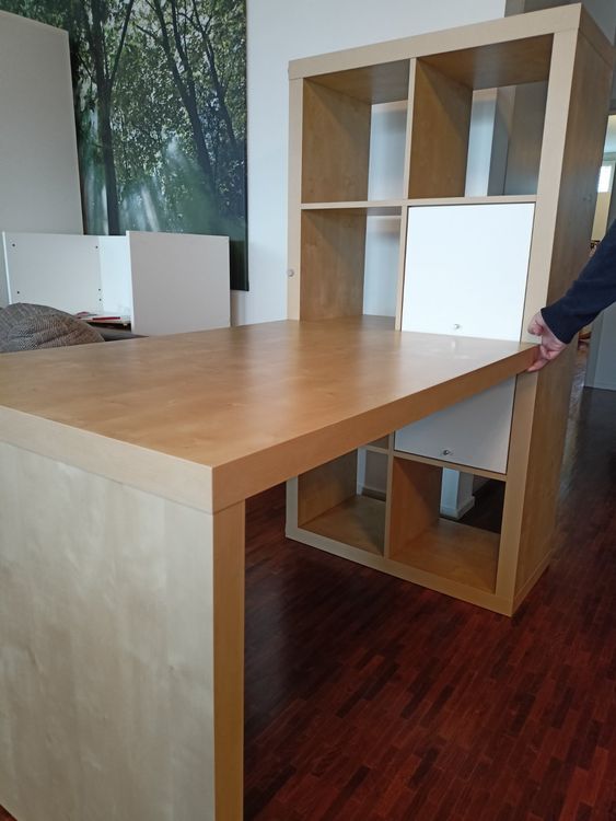 Schreibtisch mit Regal Ikea Expedit (Kallax) Buche hell Kaufen
