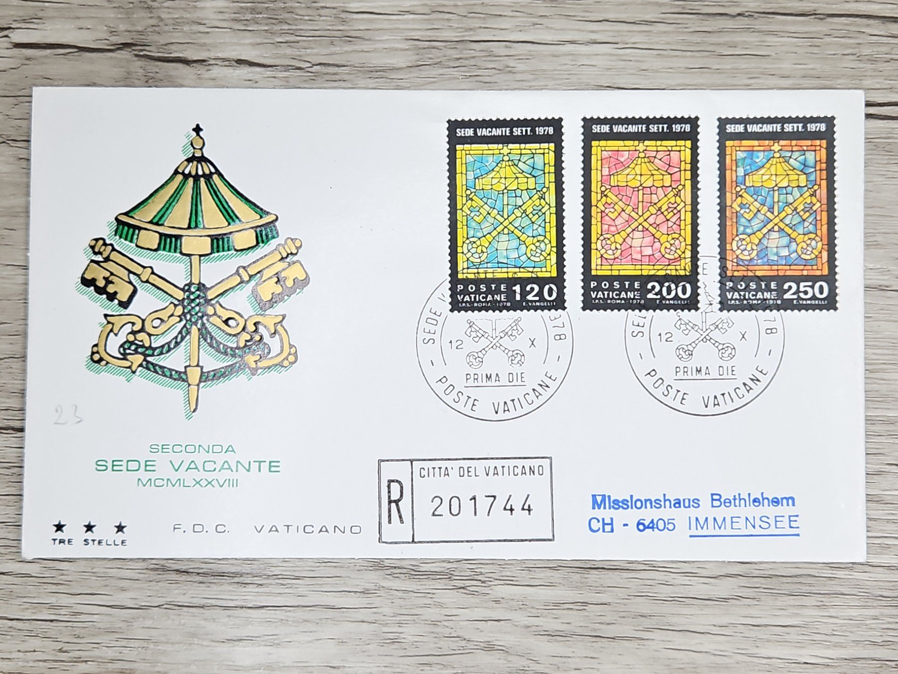 Tutti i francobolli: CL05 Enveloppe + Timbre Poste Vaticane 1978 – Usato da Cousset venduto da Patrick_Collections