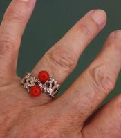 Ring 925 Silber, mit Korallen, aus Italien nach 1964