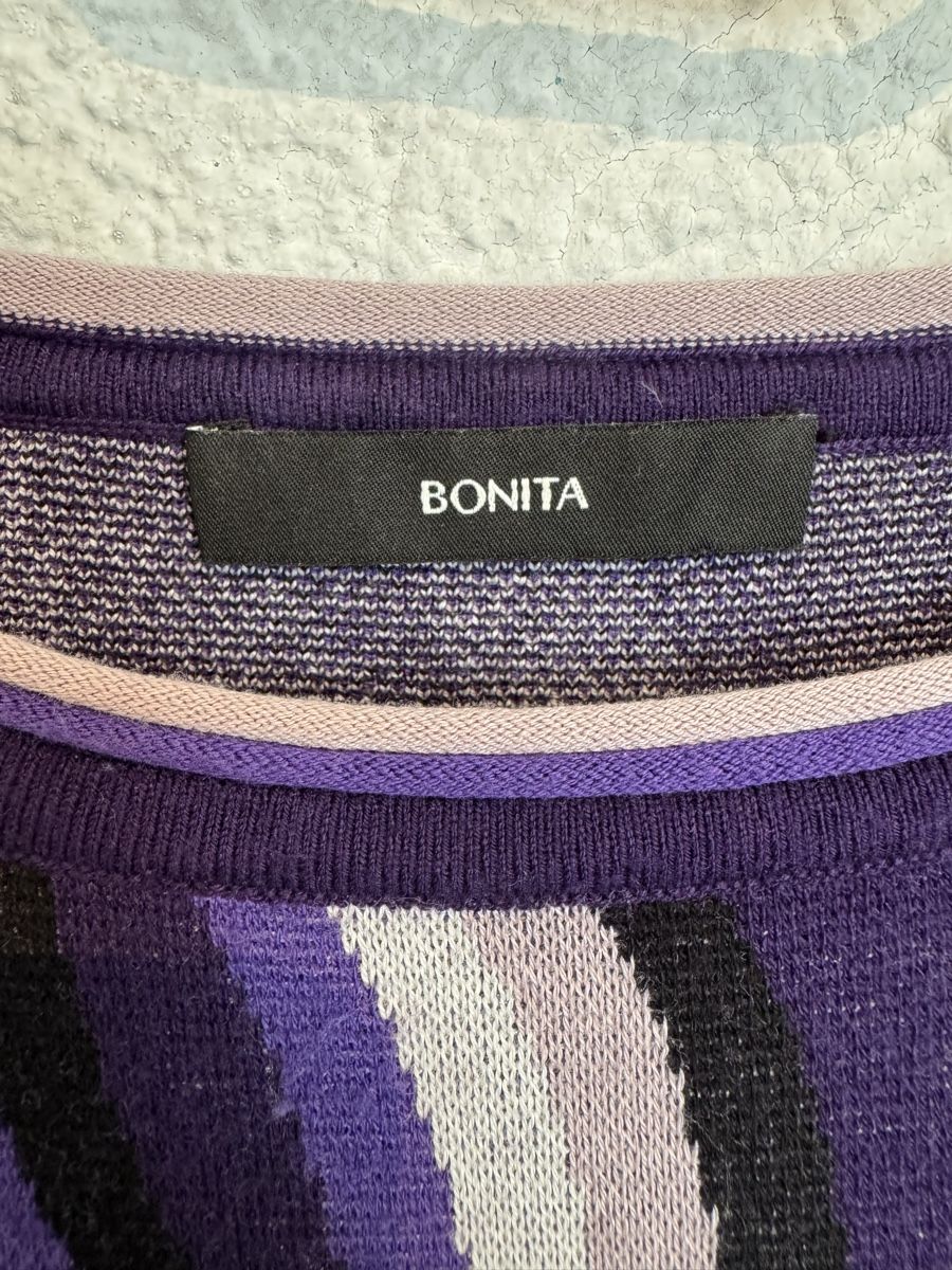 Bonita Maglioni & Felpe: BONITA Pullover violett rosa gemustert Gr. S – Usato da Fislisbach venduto da KolibriSecondhand 1