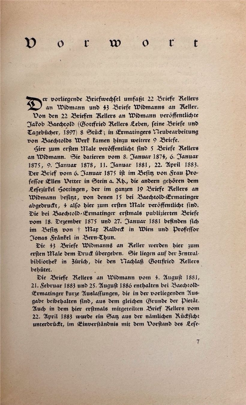Libri: Gottfried Keller und Joseph Viktor Widmann - Briefwechsel – Usato da Sarnen venduto da Livres 3