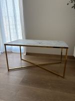 Edler Couchtisch Marmor Optik Gold Gestell, Top Zustand!