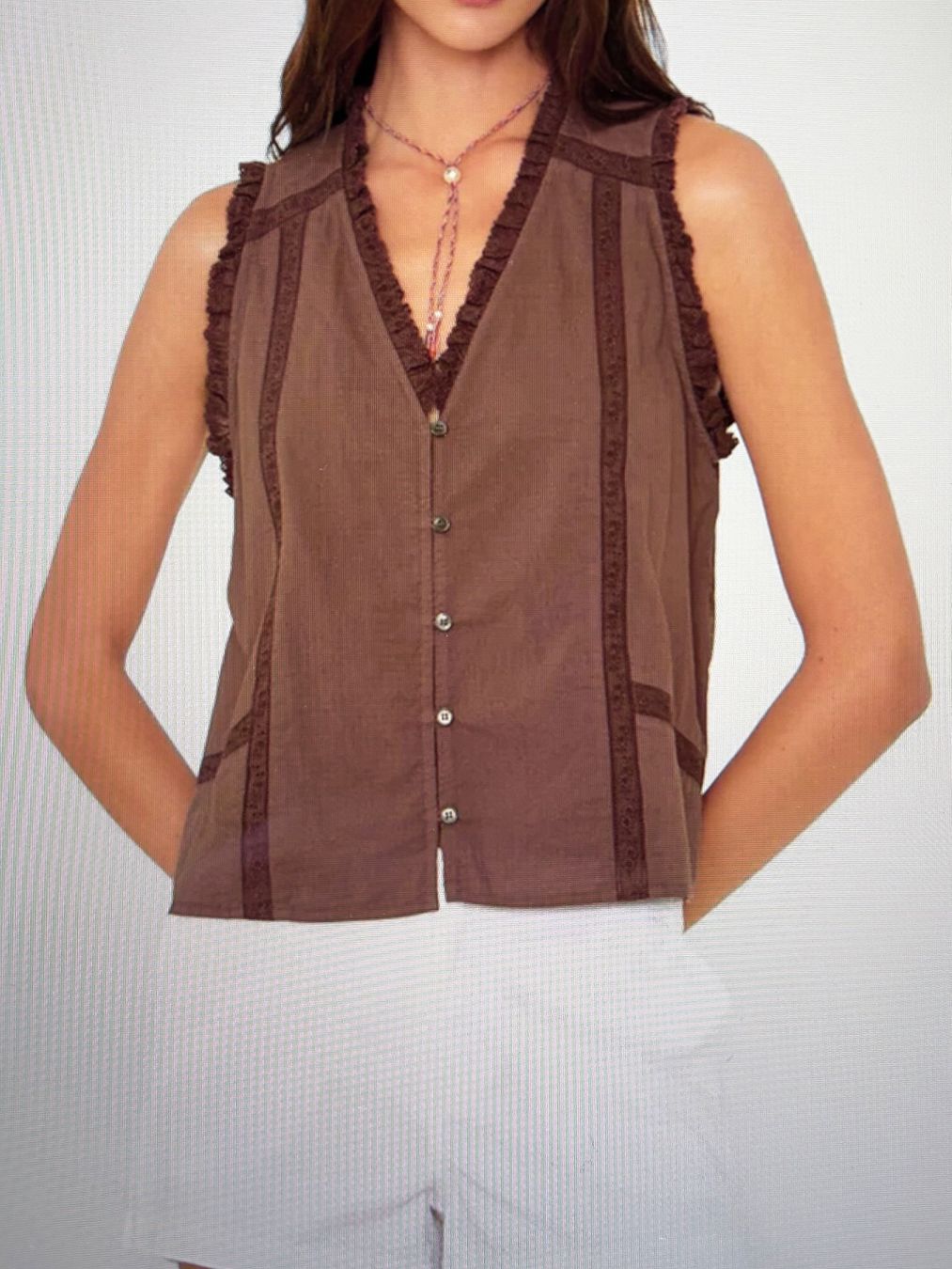 Top: hellrosa Top mit Spitzenbändern von Xirena, S – Nuovo e nell'imballaggio originale da Zürich venduto da suza44 6