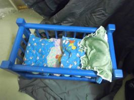 Puppenbett blau