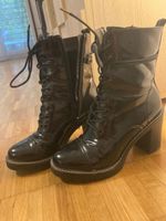 Stiefeletten, Boots, Lackleder, schwarz, Gr. 37