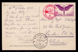 CH - Flugpost - Sonderflug - SF 29.10b - Postkarte