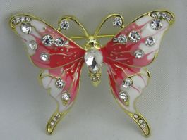 Brosche - SCHMETTERLING - Glitzersteine - 5,2x4,5cm - Neu