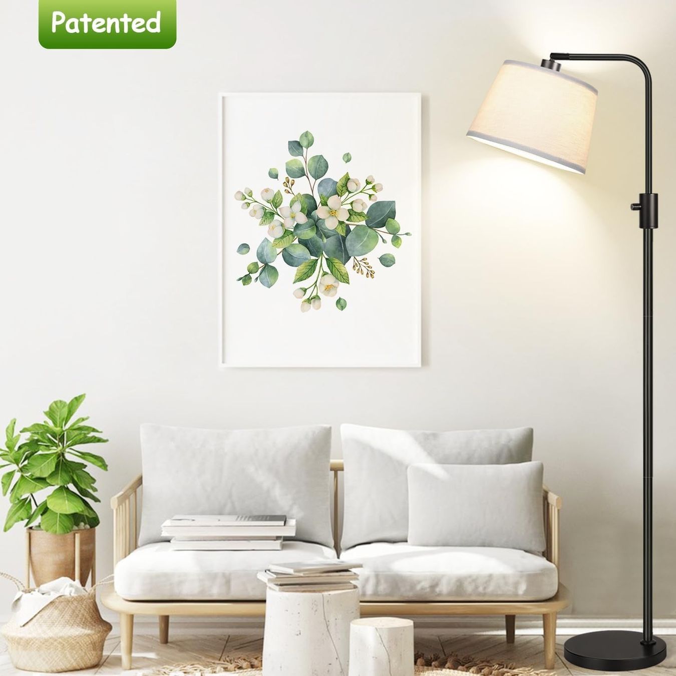 Lampen: Stehlampe dimmbar Wohnzimmer LED Bogenlampe 165 cm E27 Stoff – Neu und originalverpackt aus Genève von Anna-38 6