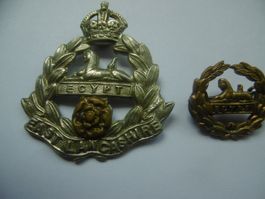 2 Badges  (Abzeichen)  "British East Lancashire Regiment"