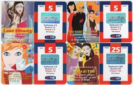 4 schöne Motiv Prepaid Telefonkarten aus Italien