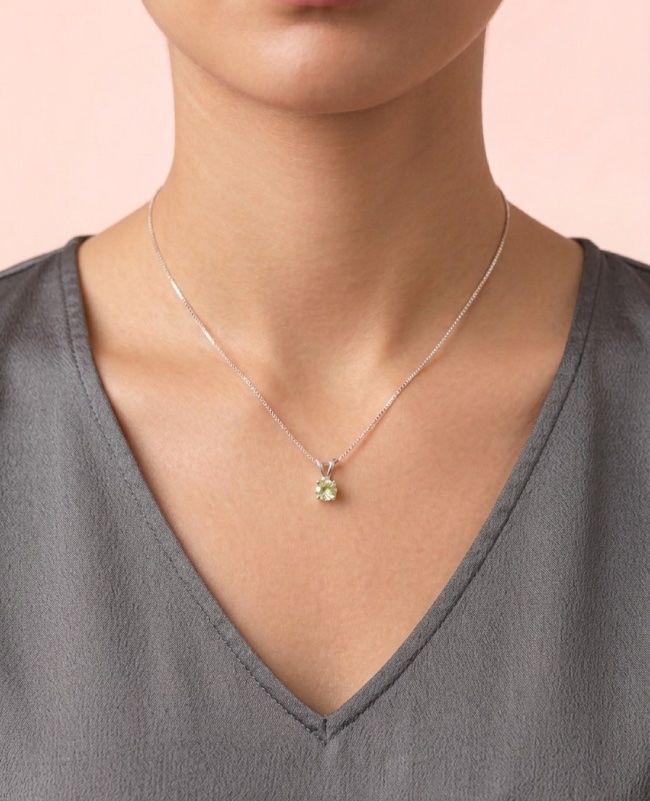 Ketten: Collier Argent Peridot naturel – Neu und originalverpackt aus St-Maurice von Sandrinette123 1