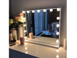 Hollywood Schminkspiegel, Spiegel mit Beleuchtung, 15 LED