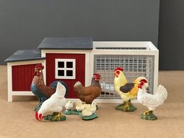 Schleich Hühnerstall Hühner Stall Huhn Henne Gockel