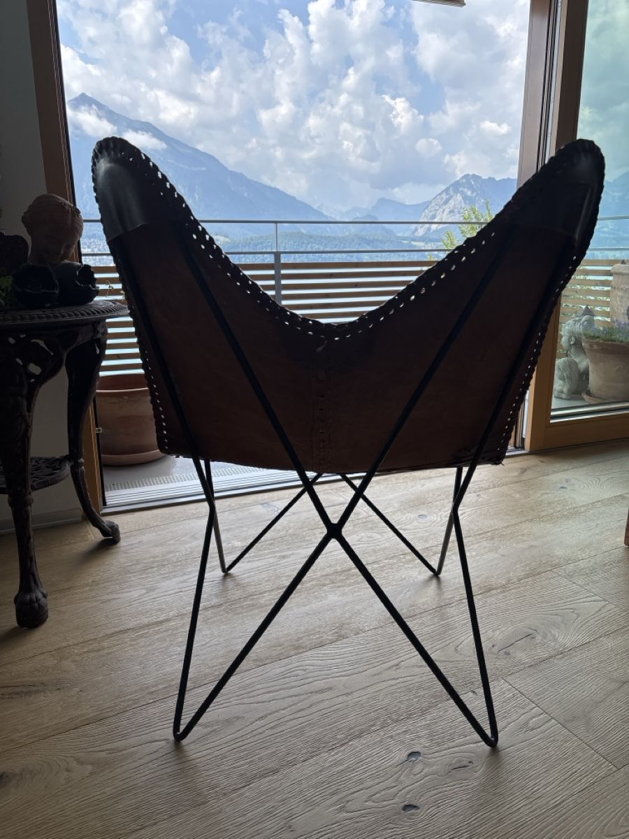 Sessel: Sessel Butterfly Brown Ecco Leder / Metall – Neu (gemäss Beschreibung) aus Gunten von tibisti 2