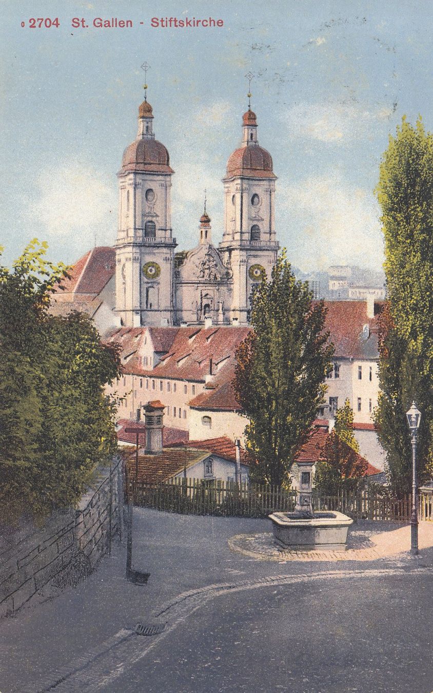 Cartoline postali: St. Gallen Stiftskirche 1916 – Usato da Bürglen TG venduto da StampGraf