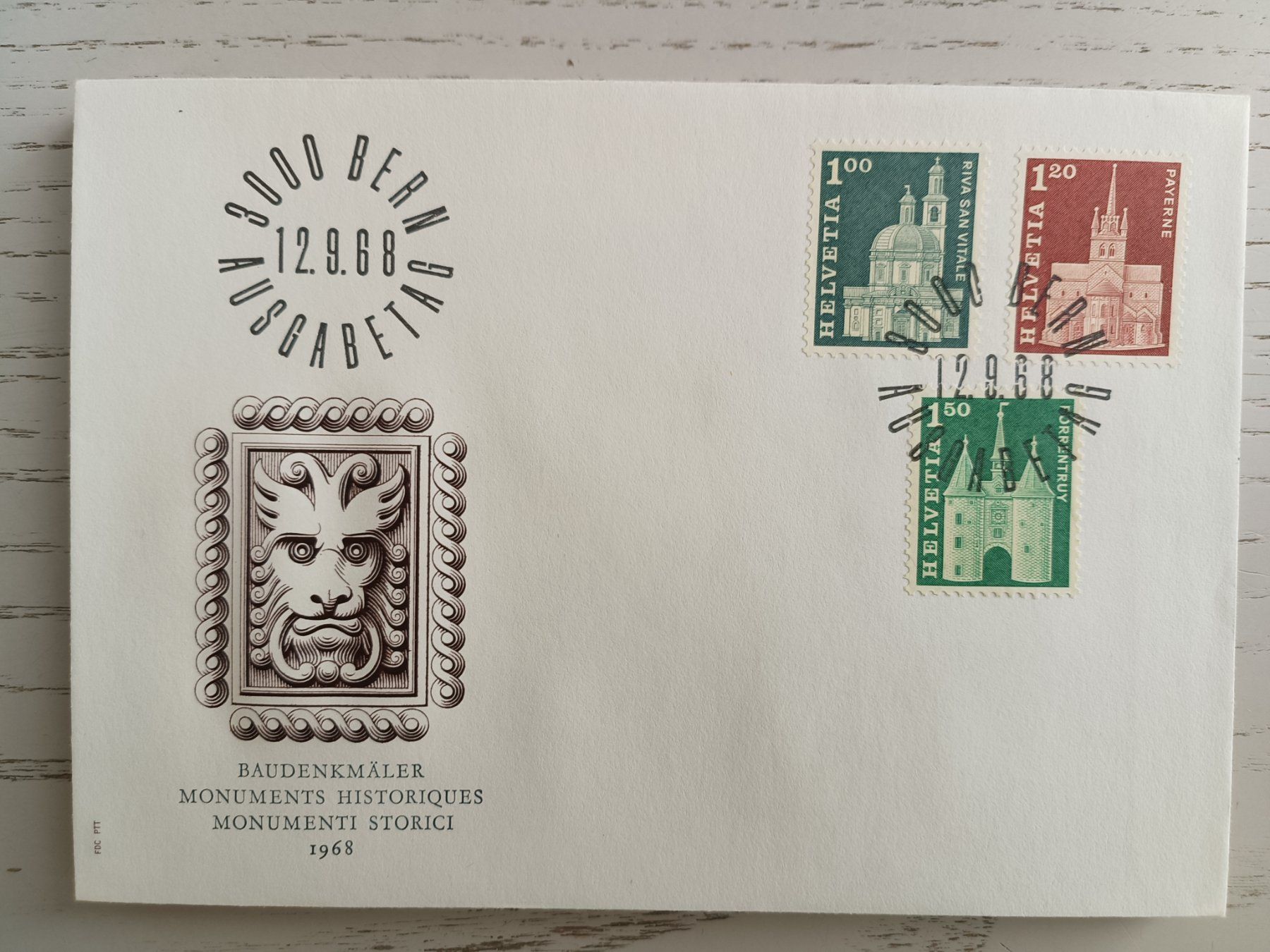 Alle Briefmarken: 1968 FDC Baudenkmäler – Gebraucht aus Dübendorf von goeggi79