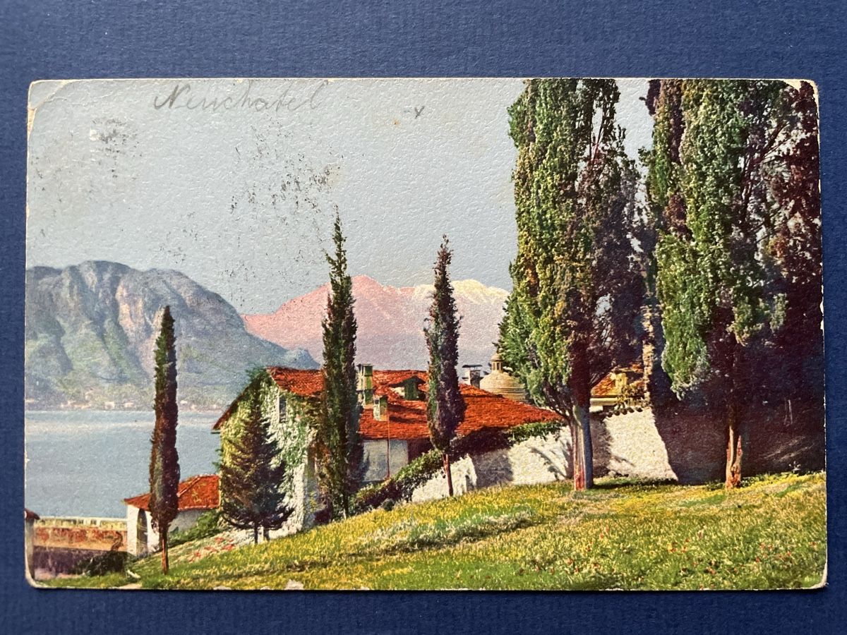Cartoline postali: Alte Ansichtskarte von Neuchâtel gelaufen – Usato da Neuhausen am Rheinfall venduto da Arielle55