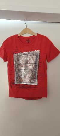 Spider-Man T-Shirt Rot Wendepailletten Gr. 128