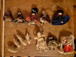 handgemachte alte Püppchenn Set