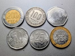 Gabon circulating coins,delivery mi Sept
