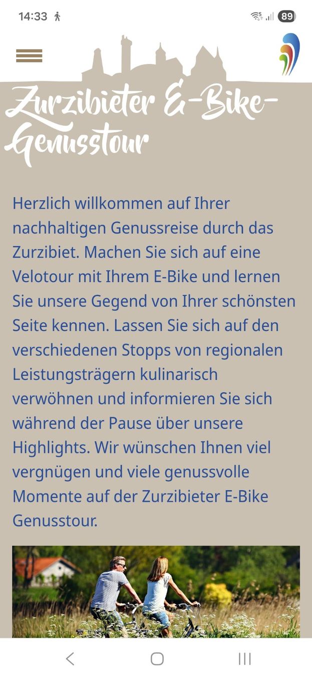 Gutscheine: ZURZIBIETER E-BIKE-GENUSSTOUR FÜR 2 PERSONEN INKL. EBIKE – Neu und originalverpackt aus Wildegg von M63m 2