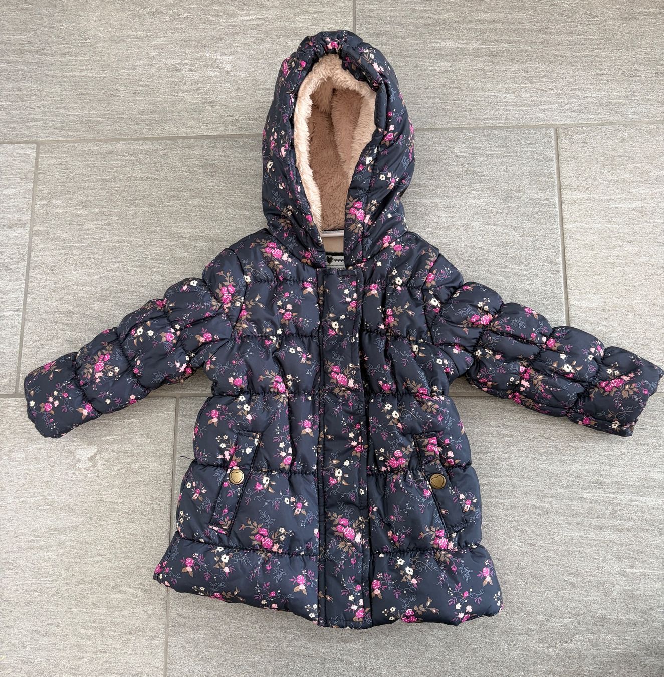 Giacche & Cappotti: Winterjacke Mädchen, Grösse 74, Blumenmuster – Usato da Gipf-Oberfrick venduto da Womek