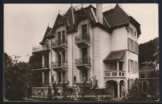 Cartoline postali: AK Lucerne, Chalet Belle Vue, Seeburg – Usato da Berlin venduto da bartko-reher